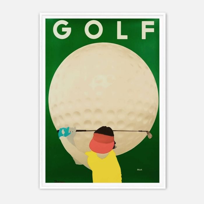 Galrie Razzia Vintage Golf Poster - Retro Sports Art Print for Home Decor, White Frame, A1 60 x 84cm (23 x 33inch)