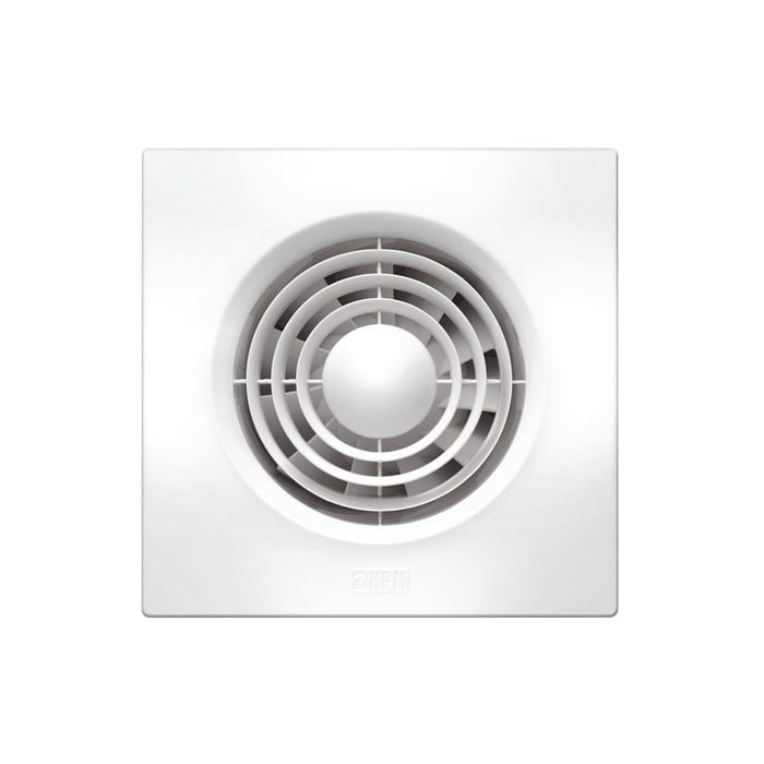 HPM 150mm White Square Exhaust Fan With Timer