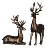 Lifebay Bronze Elk Figurine Pair Christmas Decoration