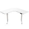 White Sit Stand Desk L Shaped Height Adjustable