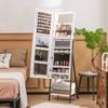 Costway Mirror Jewellery Cabinet 3-color Led Makeup Storage Organizer Box Standing White
