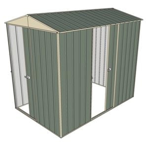 Build-a-Shed 1.5 x 2.3 x 2.3m Narrow Front Gable Dual Single Sliding Door Shed - Green