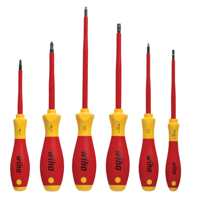 Wiha VDE 1000V Slot Pozi Square Screwdriver Set - 6 Piece