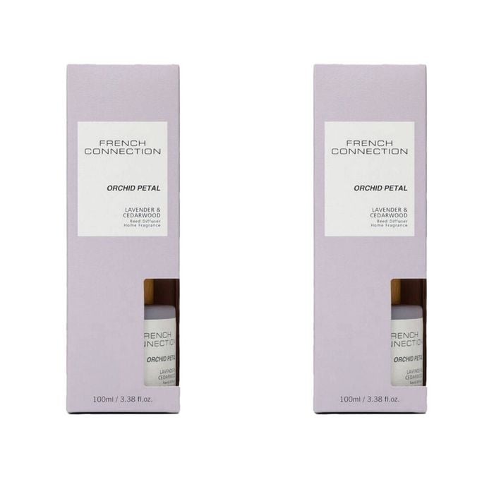 2PK French Connection Orchid Petal Lavender & Cedarwood Liquid Diffuser 100ml