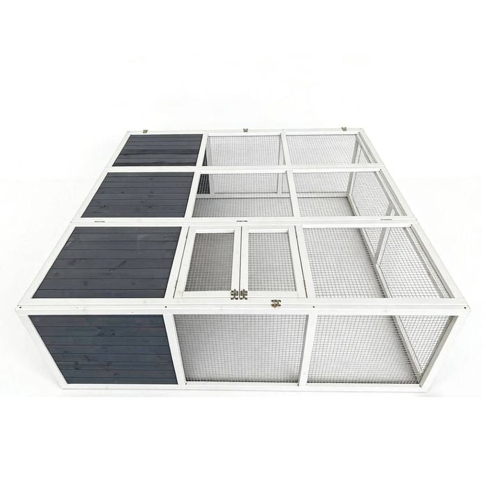 Yes4pets 180x180x60 Cm Rabbit Hutch Chicken Coop Ferret Cage Hen Chook Cat House