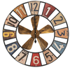 Salesbay 76cm Vintage Windmill Wall Clock Silent Metal Rustic Industrial Home