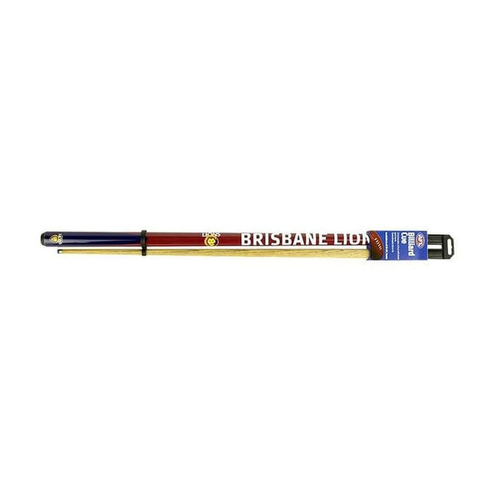 AFL 2-Piece Cue Brisbane Lions Ash Shaft 10mm Elkmaster Tip Billiards/Pool