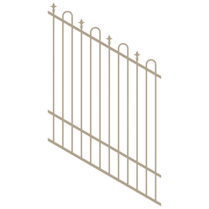 ProtectorAl 350 - 1200 x 1500mm Paperbark Raked 16-30º Loop And Spear Top Pool Fence Panel