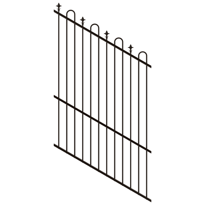 ProtectorAl 350 - 1200 x 1800mm Black Satin Raked 16-30º Loop And Spear Top Pool Fence Panel - Black