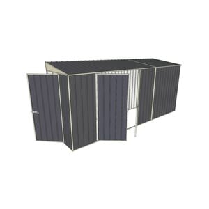 Build-A-Shed 1.2 x 4.5 x 2.0m Tunnel Shed Tunnel Hinged Door with Double Hinged Doors - Grey