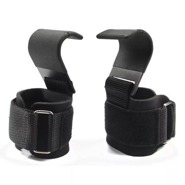 NNEOBA PowerLift Hook Grips with Wrist Wraps & Hand-Bar Straps