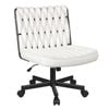 Alfordson Armless Office Desk Chair Mid Back Wide Seat W/ Wheels Boucle White