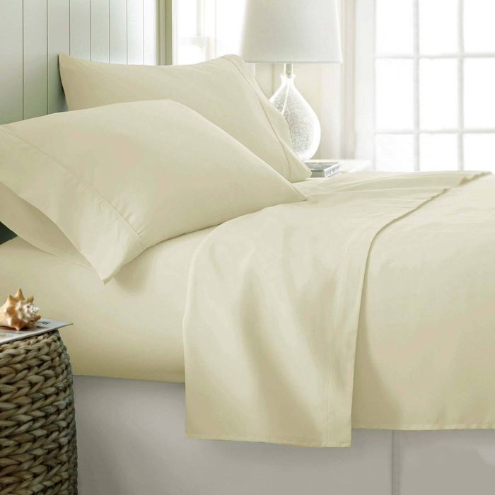 Bloomington 400TC Cotton Sateen Sheet Set 40cm Wall King - Cream