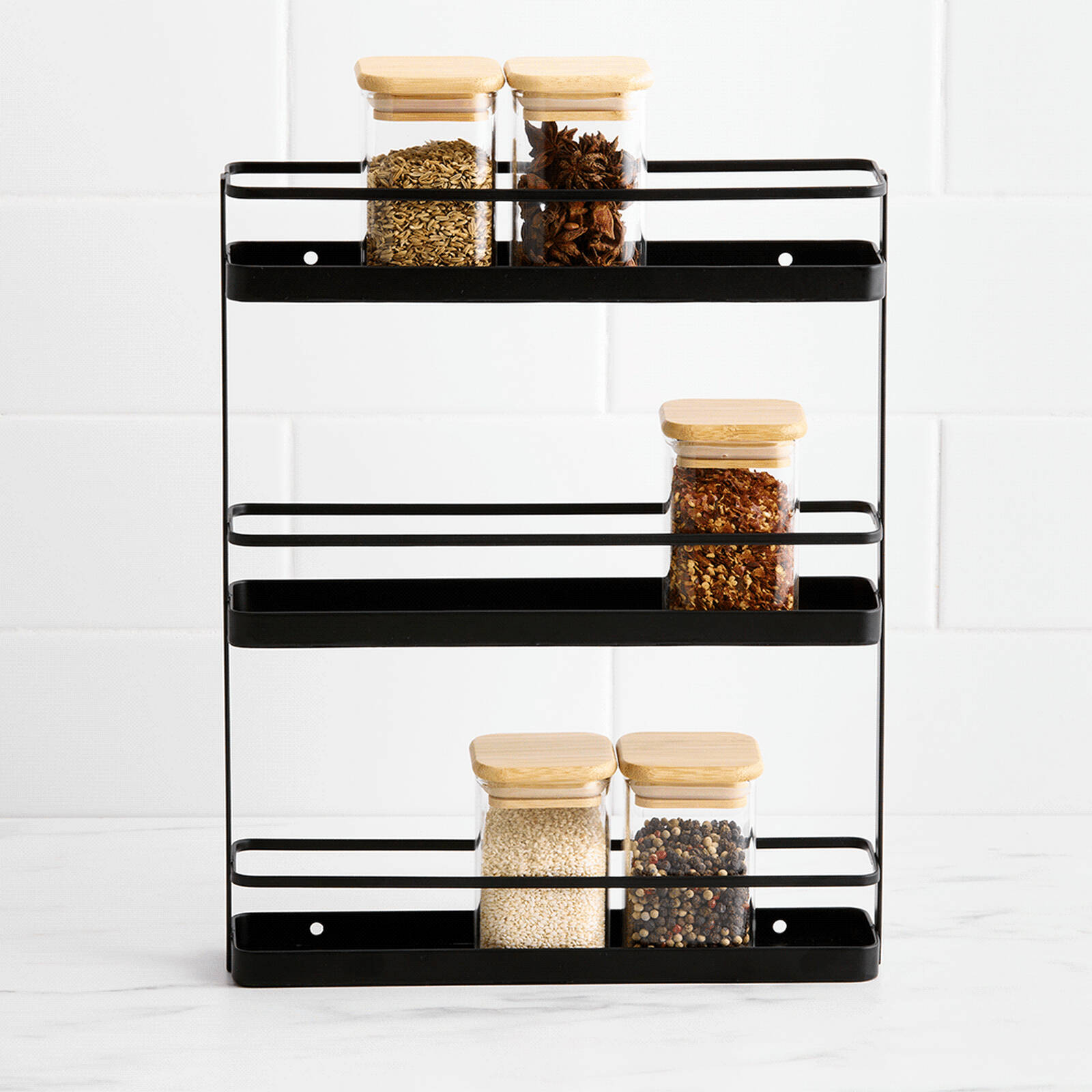 Kitchen Pro Tidy 3 Tier Spice Rack Black Bunnings Australia