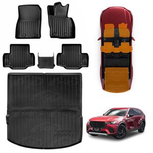 3d Floor Mats Boot Liner Set For Mazda Cx-70 Cx70 2024-onwards All Weather Heavy Duty Cargo Car Trunk Luggage Tray