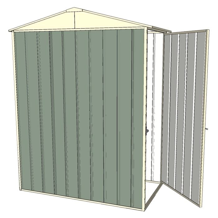 Build-a-Shed 1.5 x 0.8 x 2.3m Gable Shed with Single Hinged Side Door - Green
