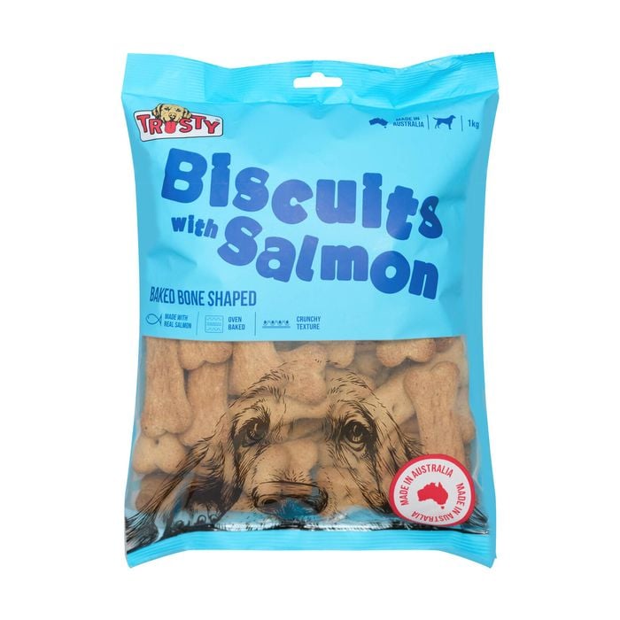 Trusty 1kg Baked Biscuits with Salmon Adult Dog Treats
