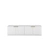 European Cabinetry Fluted Pull Brass Bucharest TV Unit White