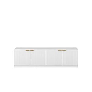 European Cabinetry Fluted Pull Brass Bucharest TV Unit White