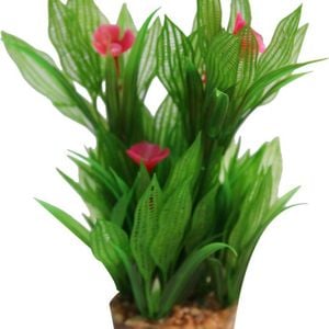 Aqua One Madagascar Lace W/Gravel Base Plastic Plant - Med (28194)