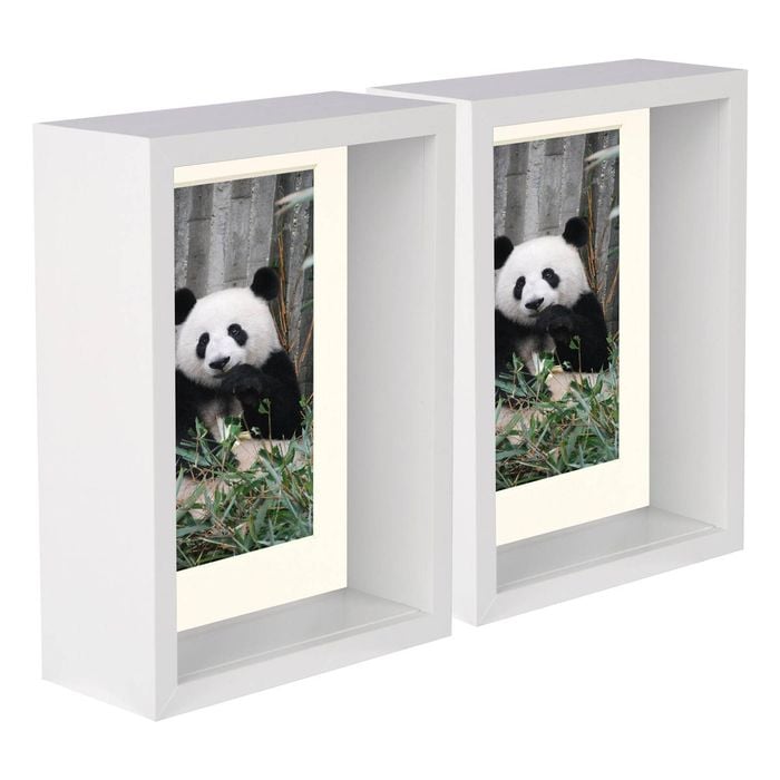 Nicola Spring 5" X 7" White 3d Deep Box Photo Frames - 4" X 6" Mount - Pack Of 5