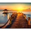 Wooden Pier Between Sunset  Print 100% Australian Made 90x60cm  (Poster)