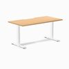 Desky Fixed Height Scalloped Melamine Office Desk White Frame 150cm