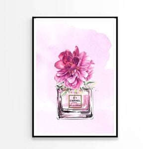 Perfume With Pink Shaded Flower   Print 100% Australian Made 60x90cm  (Poster)