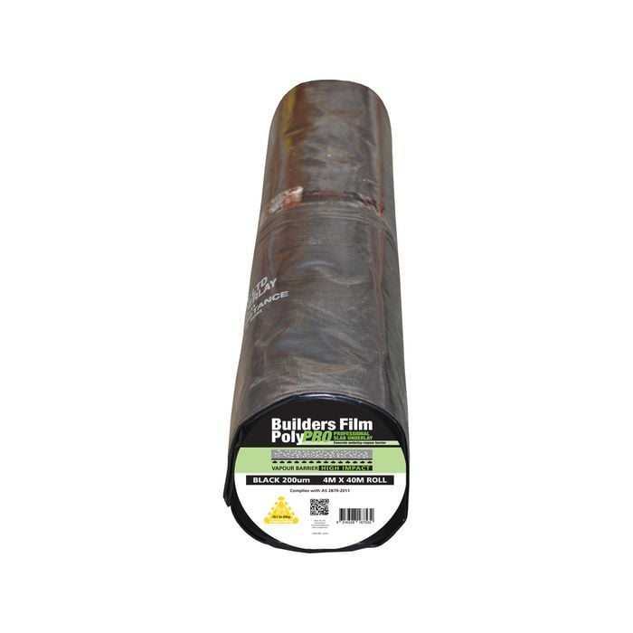 CAgroup 4 x 40m x 200Um Black High Impact Polypro Builders Film