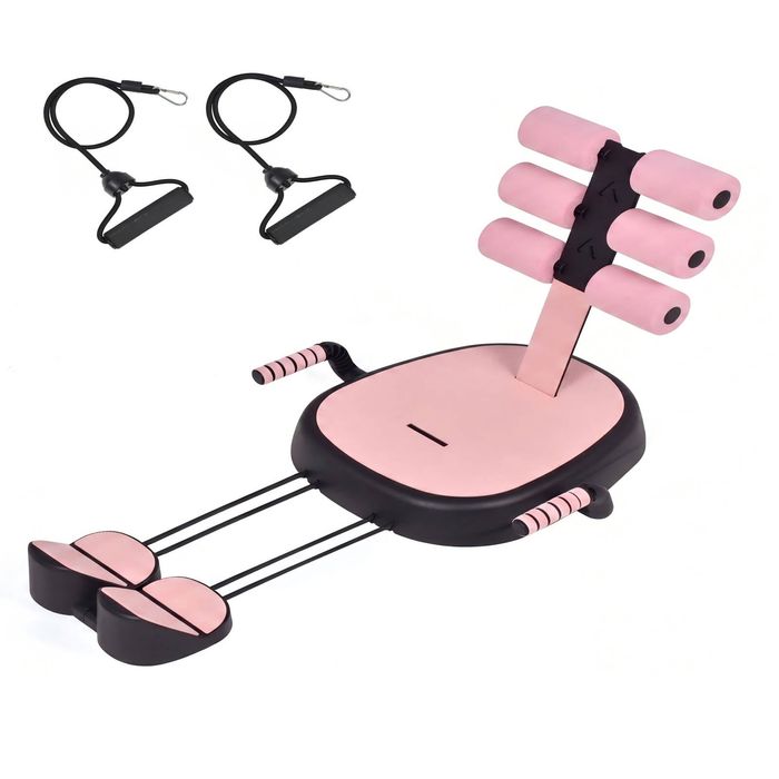 Advwin Ab Trainer Machine, Multi-functional Core Workout Equipment With Adjustable Backrest For Home Gym, Pink