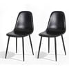 1 Set of 2 Artiss Dining Chairs PU Leather Black