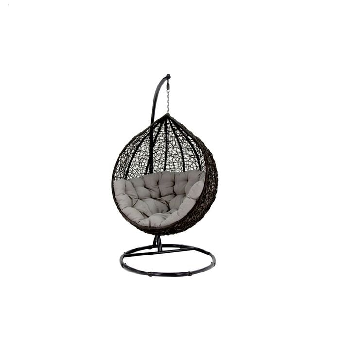Kakadu Pod Chair - Black Frame with Grey Cushion L103 x W110 x H200