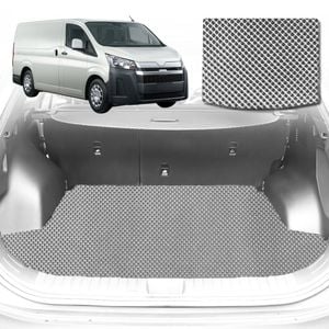 6D Diamond Car Boot Mat for Toyota Hiace Van (LWB)2019-Current-Cargo Mat-Grey-Outback GT