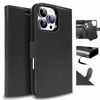 Tough On for Apple iPhone 16 Pro Max Case Magnetic Detachable Leather Black