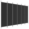 vidaXL 6-Panel Room Divider Black Fabric Privacy Screen Room Separator Folding
