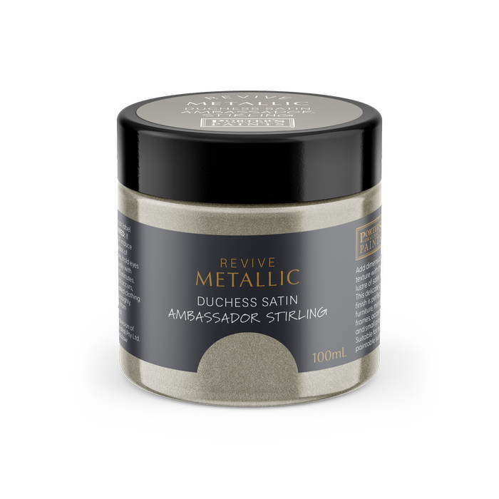 Porter's Paints 100ml Metallic Ambassador Sterling Furniture Paint