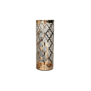 Elegant Collections Large Gold Ava Metal Frame Glass Vase
