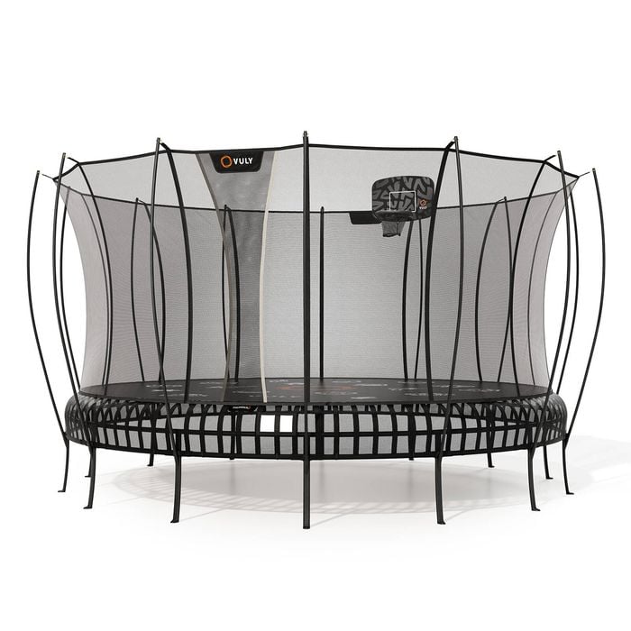 VULY Thunder 2 Jumbo 17.5ft Springless Trampoline with Enclosure - Round Kids Trampolines Bundle With Basketball Hoop
