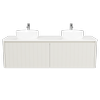 New England Joinery 1500mm Noble Double Basin SilkSurface Top Wall Hung Vanity