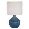 Telbix Nord Modern Table Desk Lamp Light Fabric Ceramic Blue White Gloss