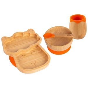 Tiny Dining 4pc Bamboo Llama Baby Feeding Set with Suction Cup
