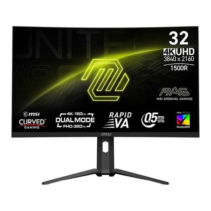 Msi Mag 321cupdf 32" Dual Mode Uhd 160hz / Fhd 320hz 1080p 0.5ms Height Adjustable Curved Monitor