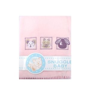 Bloomington Animal Pink Embroidered Polar Fleece Baby Blanket 80 x 100 cm
