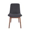 SK Designer Living | Cozy Upholstered Dining Chair | Walnut Legs - Dark Grey Fabric