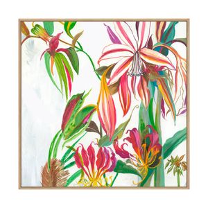 Artey | Tropical III - Framed Canvas - Natural Frame - 84 x 84cm