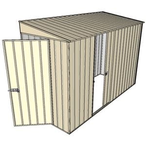Build-A-Shed 1.2 x 3.0 x 2.0m Skillion Single Sliding Side Door Shed - Cream