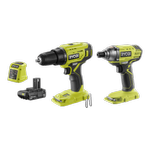 Ryobi 18V ONE+ Drill Driver & Impact Driver 2Ah Kit