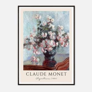 Galrie Claude Monet's Chrysanthemums 1882-Stunning Impressionist Floral Art Print Home, White Frame, A0 84 x 119cm (33 x 47inch)