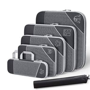 Catzon 6 Pcs Expandable Compression Packing Cubes-Black