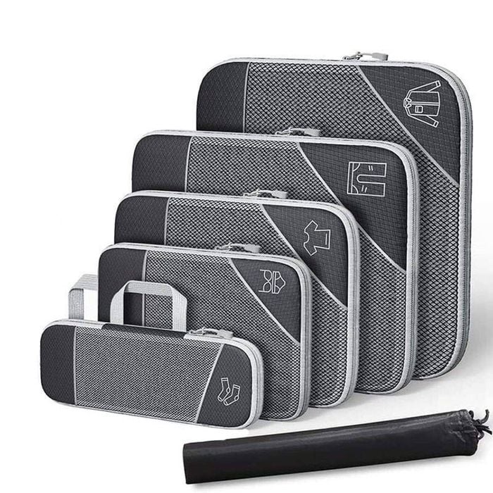 Catzon 6 Pcs Expandable Compression Packing Cubes-Black